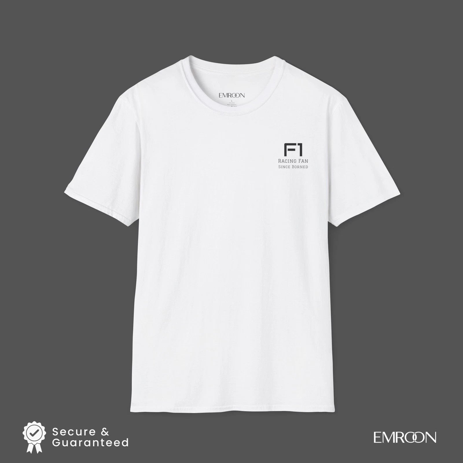 F1 Racing Fan Minimalist Unisex Softstyle White T-Shirt for Casual Wear,