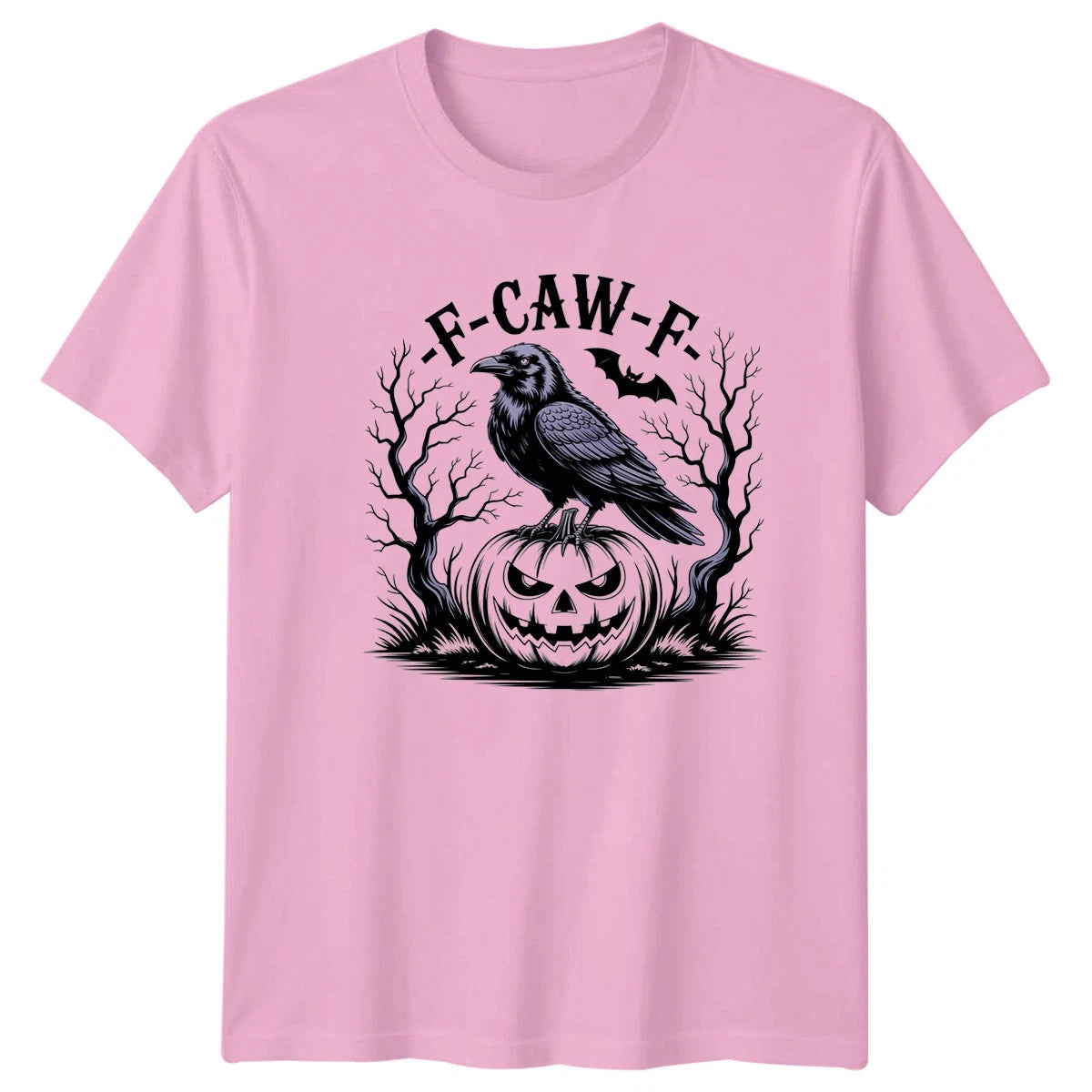 F-Caw-F Raven Halloween Jack O Lantern Holidays Occasions Men Women Graphic Tee
