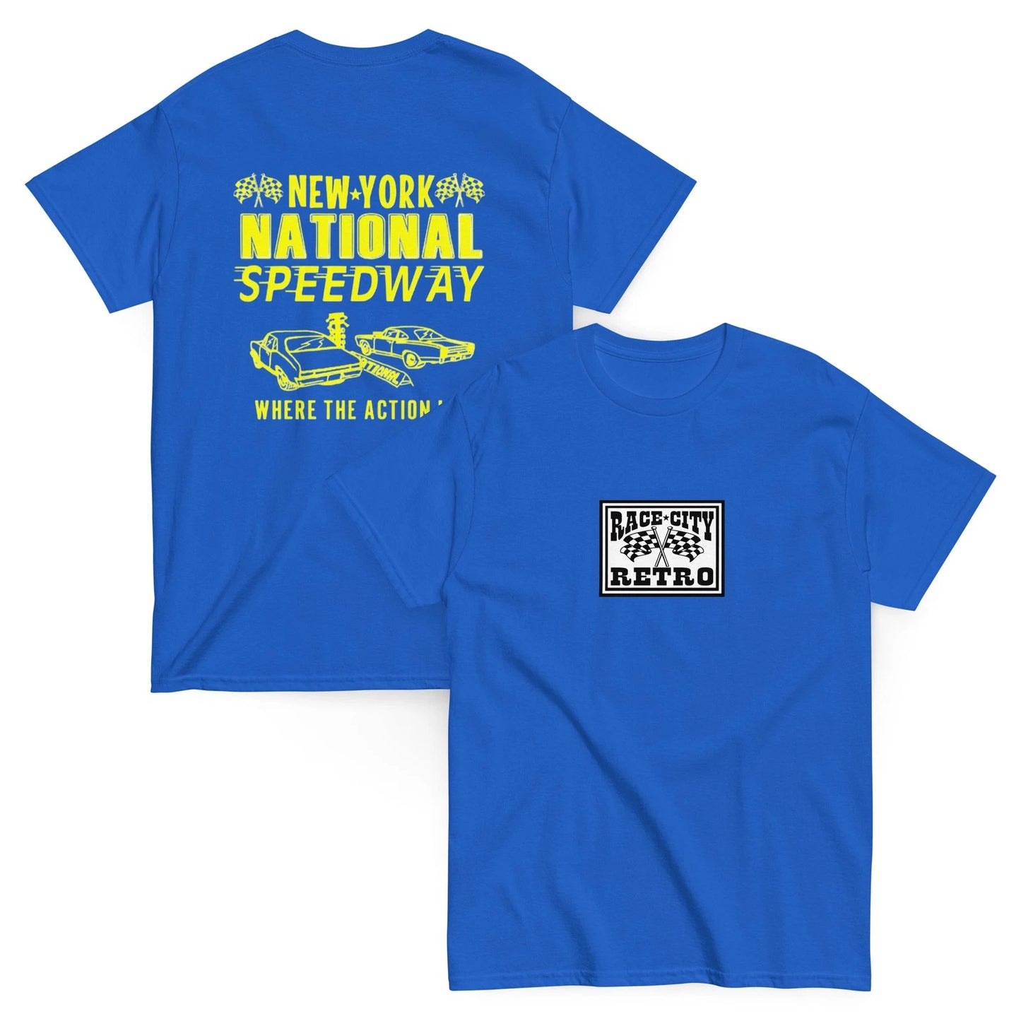 NATIONAL SPEEDWAY NY TWO SIDED T SHIRT by RACE CITY RETRO