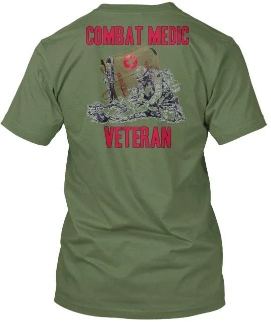 Combat Medic Veteran T-shirt Made in the USA Size S to 5XL