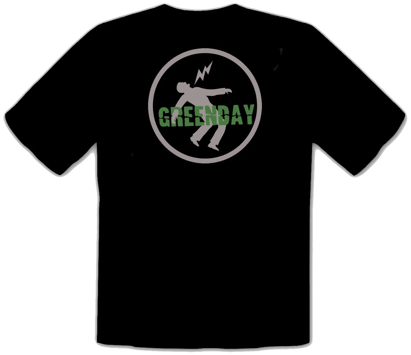 Green Day Black Punk Rock Music Fun Logo Black T-Shirt -548