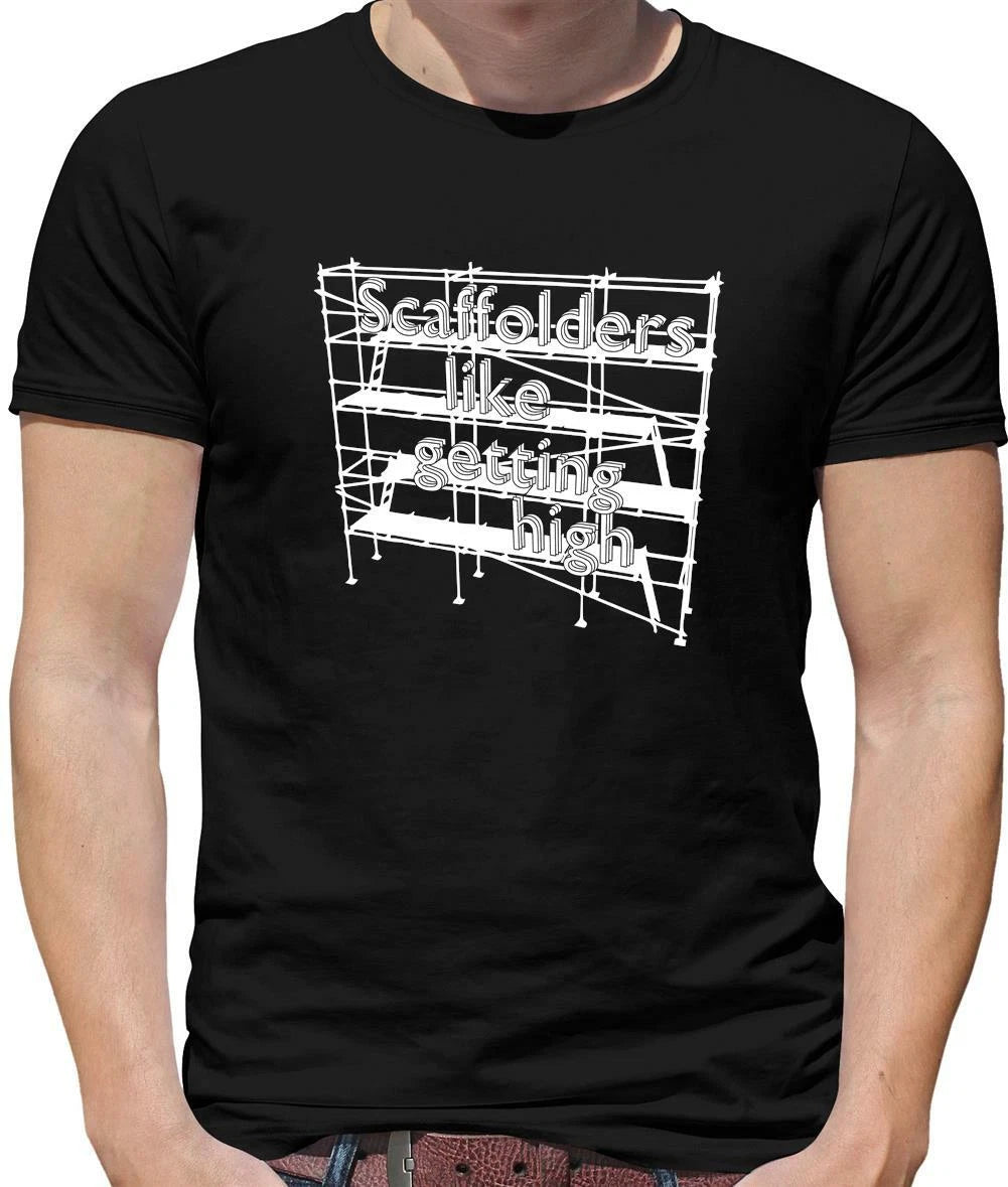Scaffolders Like Getting High Mens T-Shirt - Builder - Tradesman - Joke - Funny
