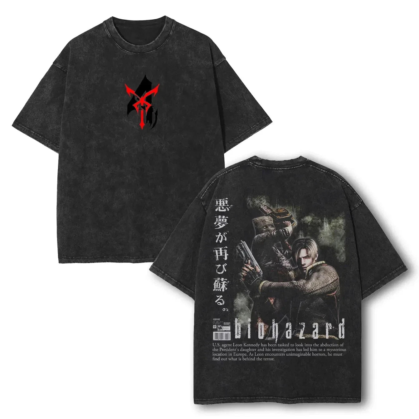 Vintage 90s Bootleg Style Biohazard Resident Evil 4 T-Shirt, Leon Kennedy Tee