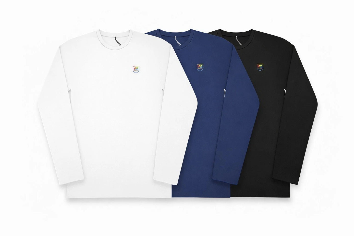 Mens Long Full sleeve T shirt plain cotton crew round neck  regular fit tee top