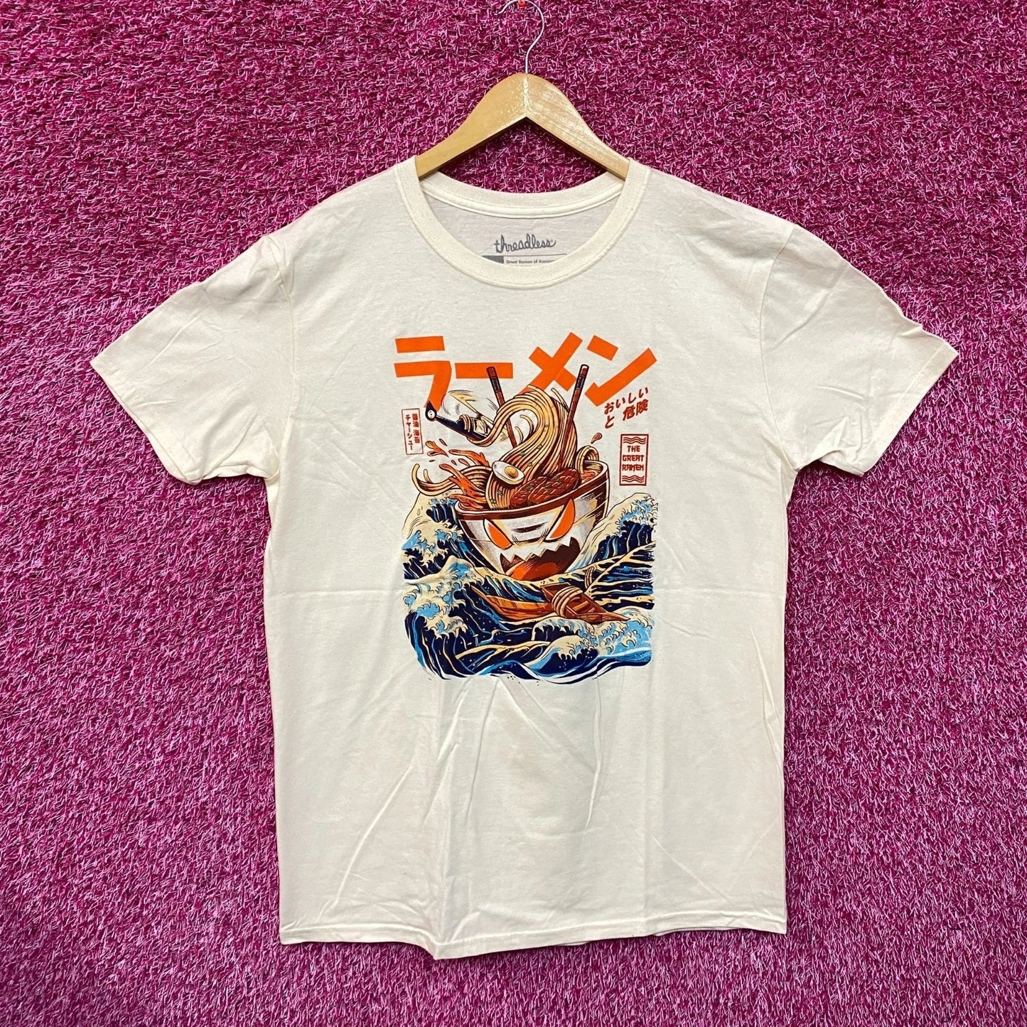 Great Ramen of Kanagawa Kaiju Ramen Threadless Pop Art Tee L