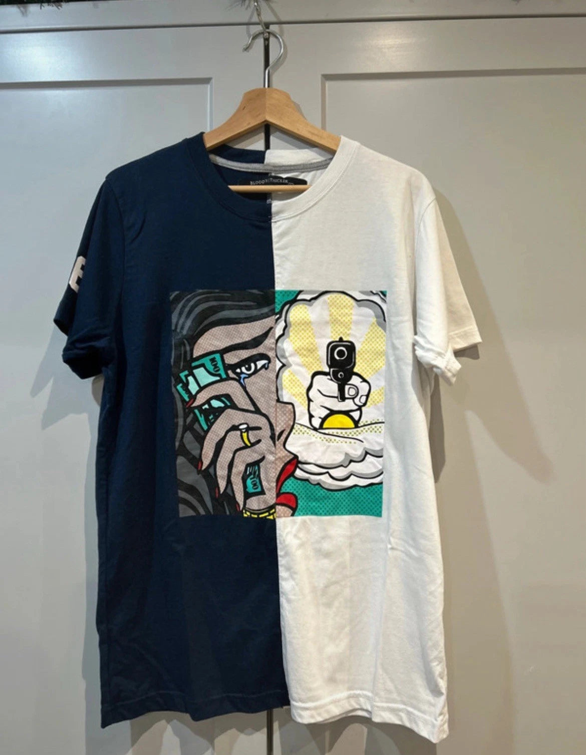 Men's Bloods Thicker Pop Art Style Print T-shirt Size Large.