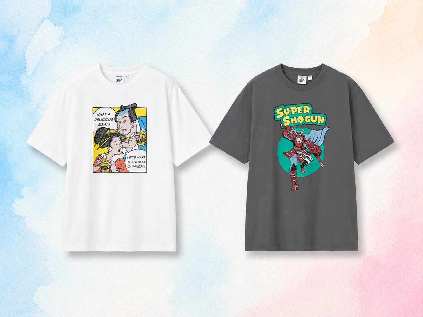 GU Graphic T-Shirt OMIYAGE BEY Wamerican Samurai Ukiyoe Burger Limited Rare