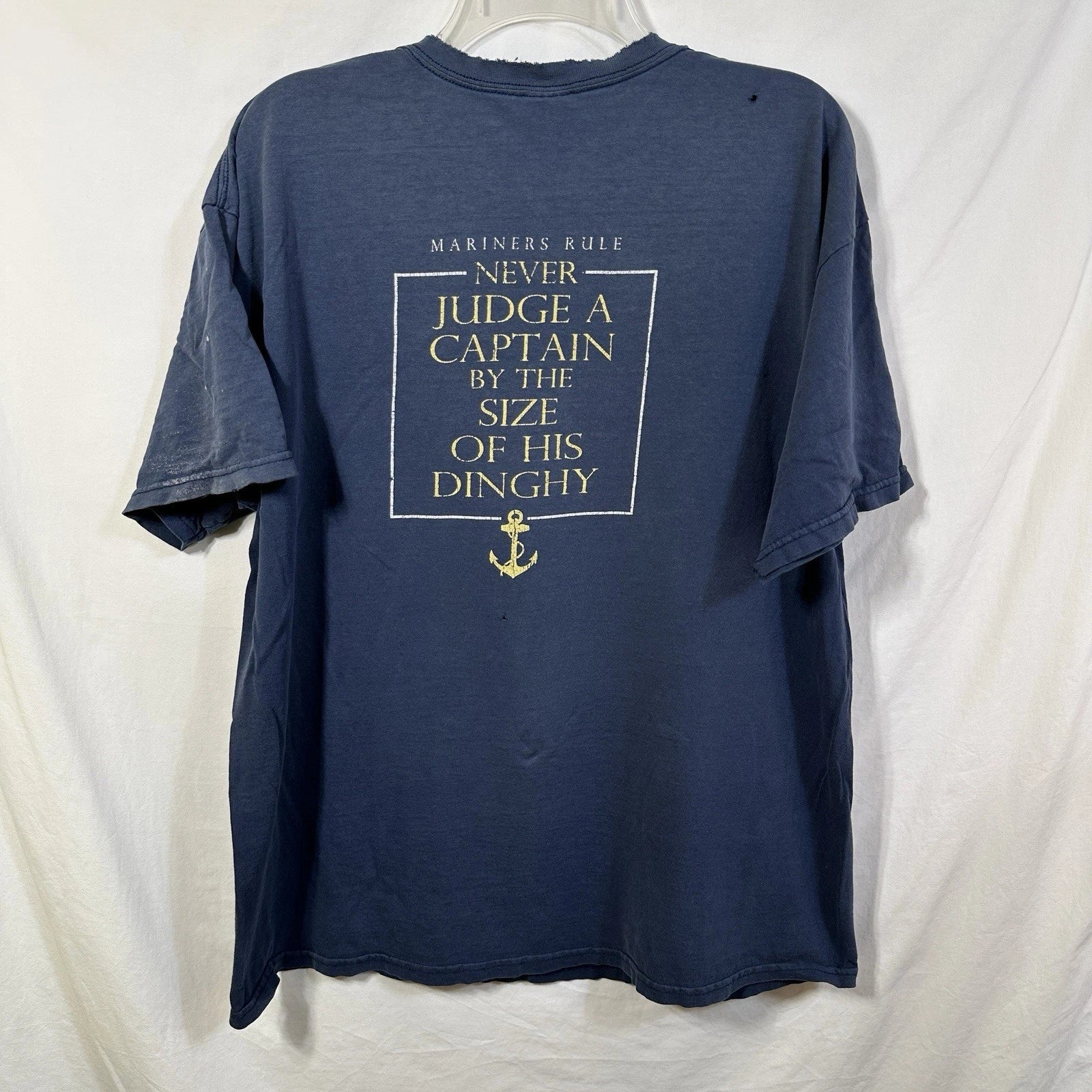 Vintage Distressed Tee Never Judge a Captain by the Size of his Dinghy T-Shirt