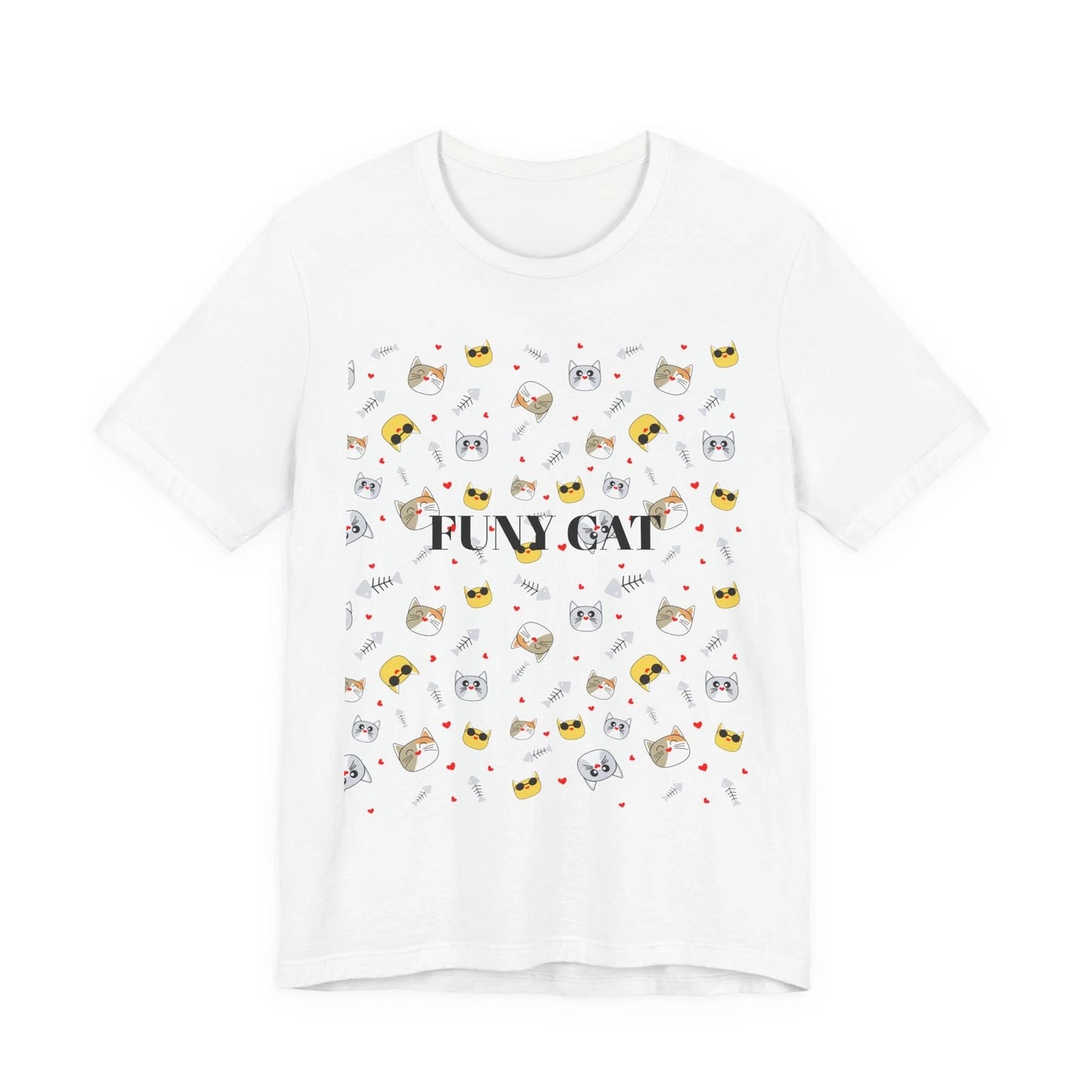 Cute Cat Pattern Tee | Kawaii Cats, Sushi, Paw Prints