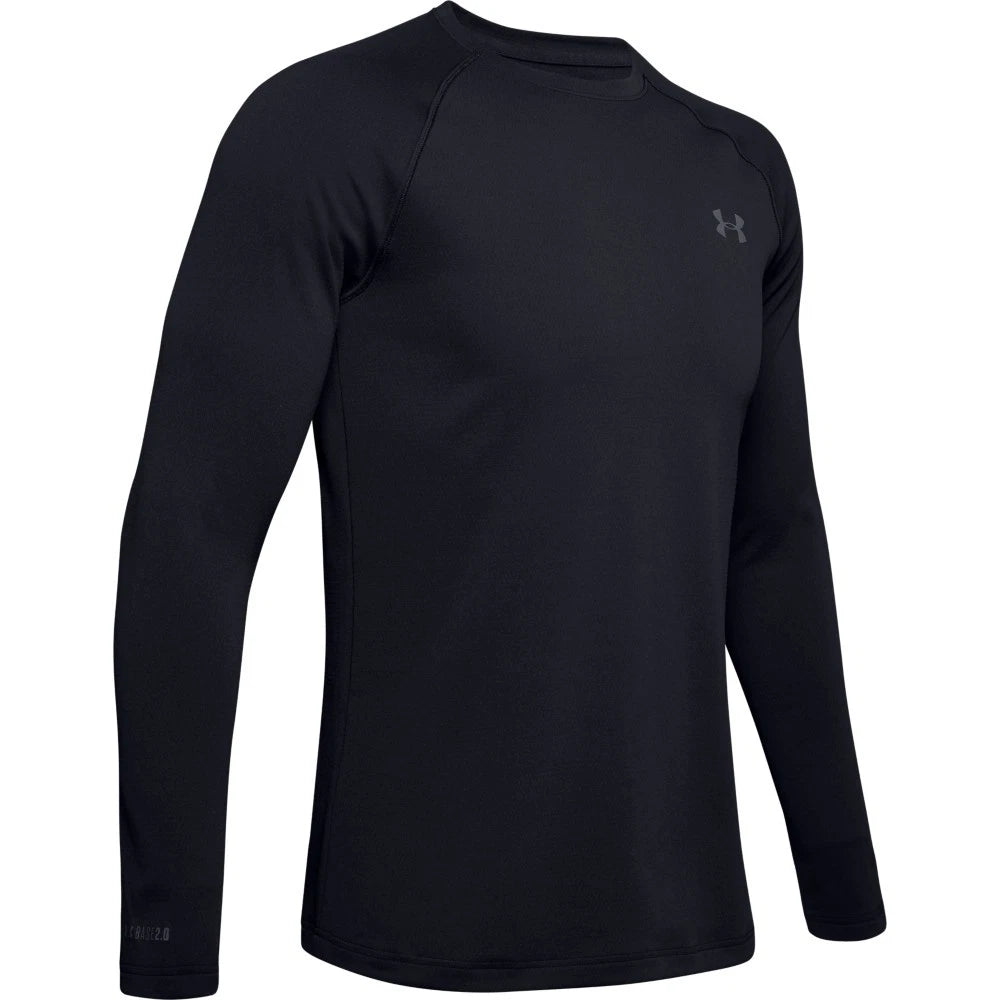 Under Armour 1343244 Men's Black UA ColdGear Base 2.0 Baselayer Shirt, X-Large