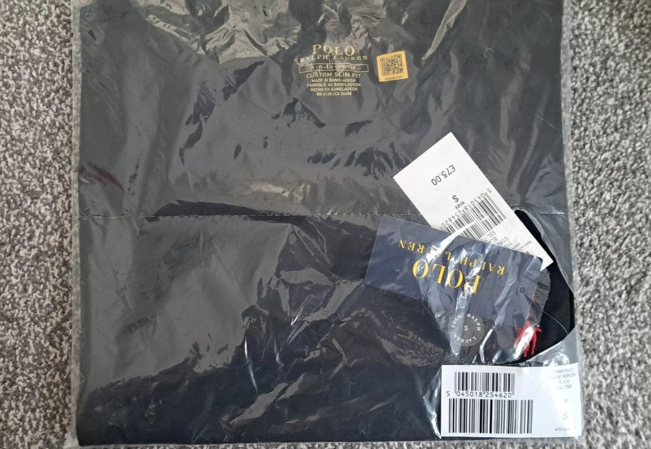 Ralph lauren Custom Slim Fit Jersey Crewneck Black T-shirt.  Mens Size S