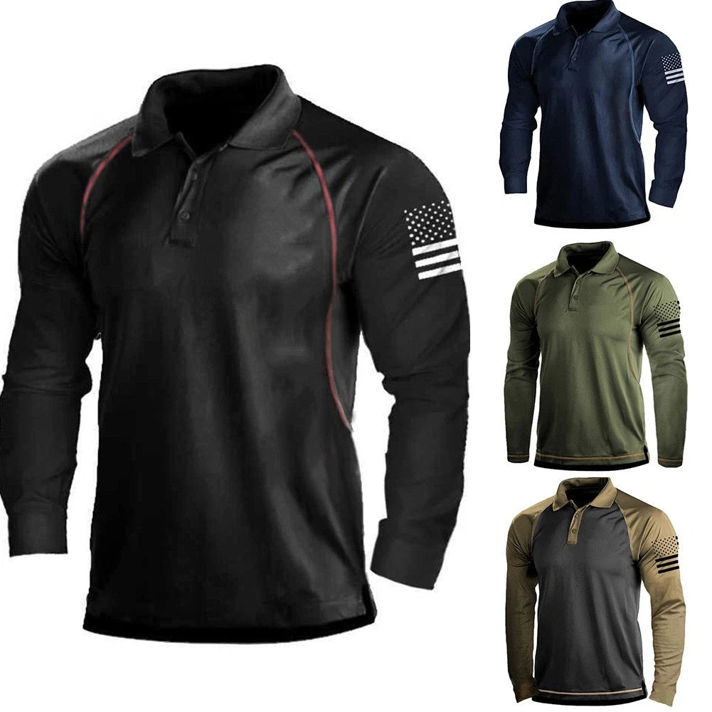 Classic Men's Slim Fit Long Sleeve Casual Shirt Button Collar Sports T Tee