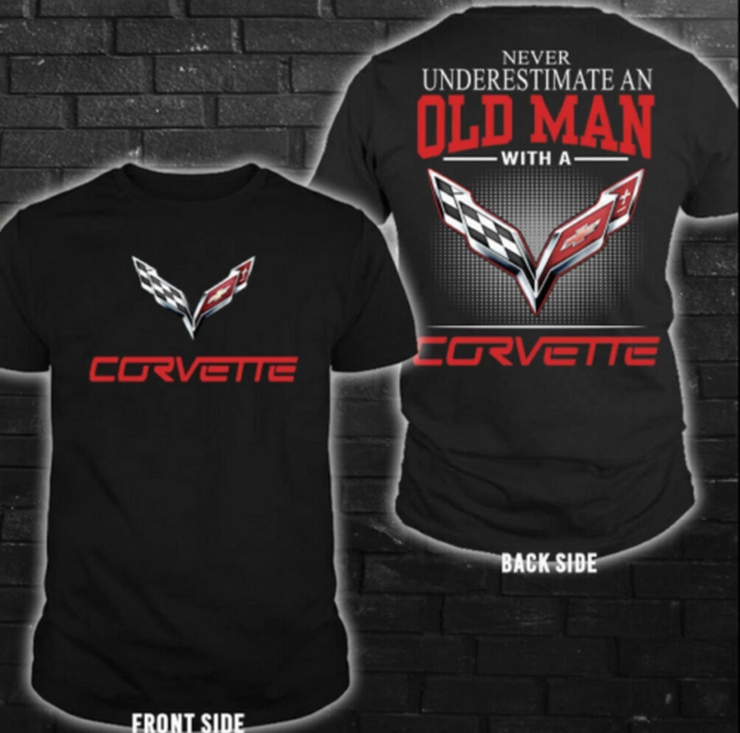 Corvette C7Z06Z07Never Underestimate An Old Man With A Men_s 3D T-Shirt Hot Gift