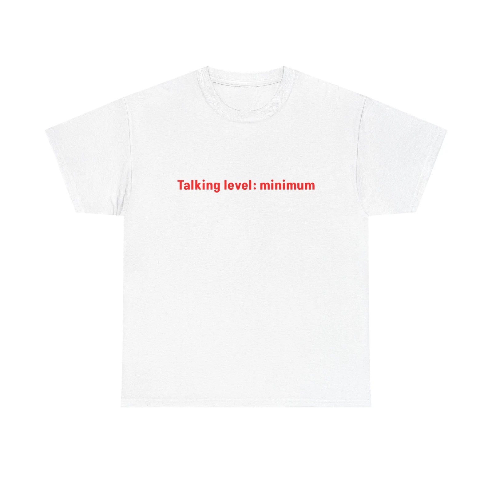 Talking level: minimum T-Shirt | Minimal Text Tee, Introvert Shirt