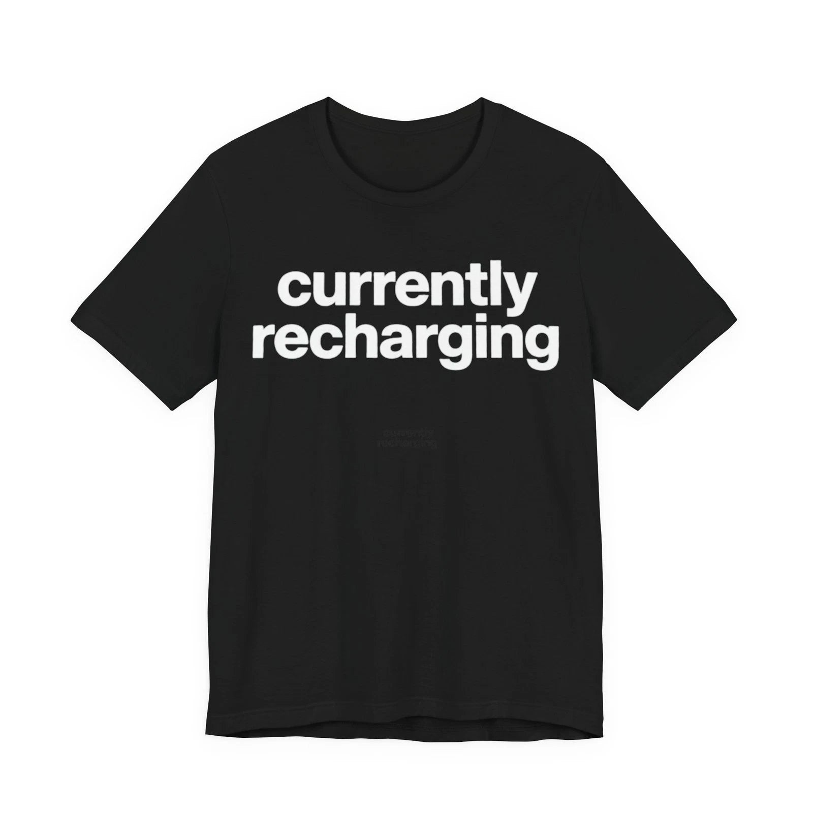 Currently Recharging Shirt Funny Introvert Minimalist Unisex Graphic Tee