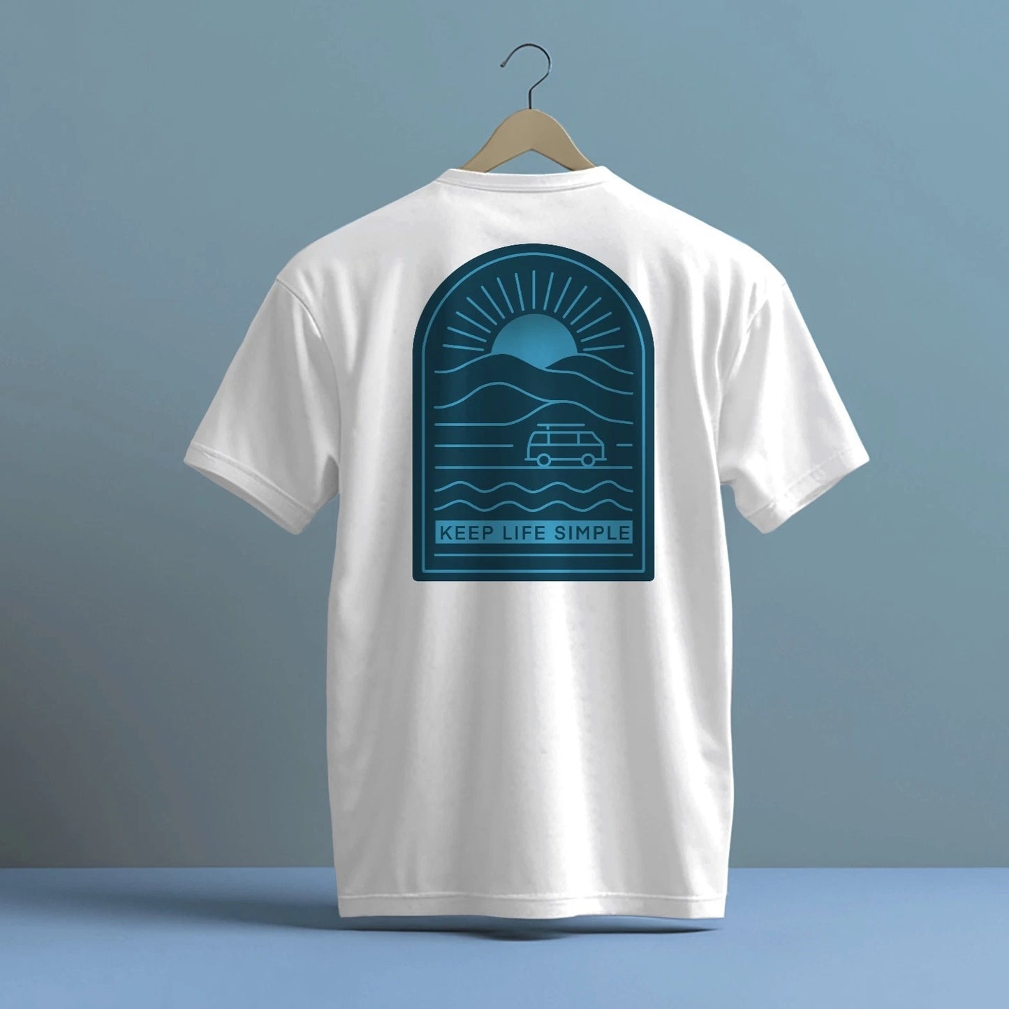 KEEP LIFE SIMPLE BLUE DESIGN PRINT HIGH QUALITY HEAVY COTTON T-SHIRT (UNISEX)