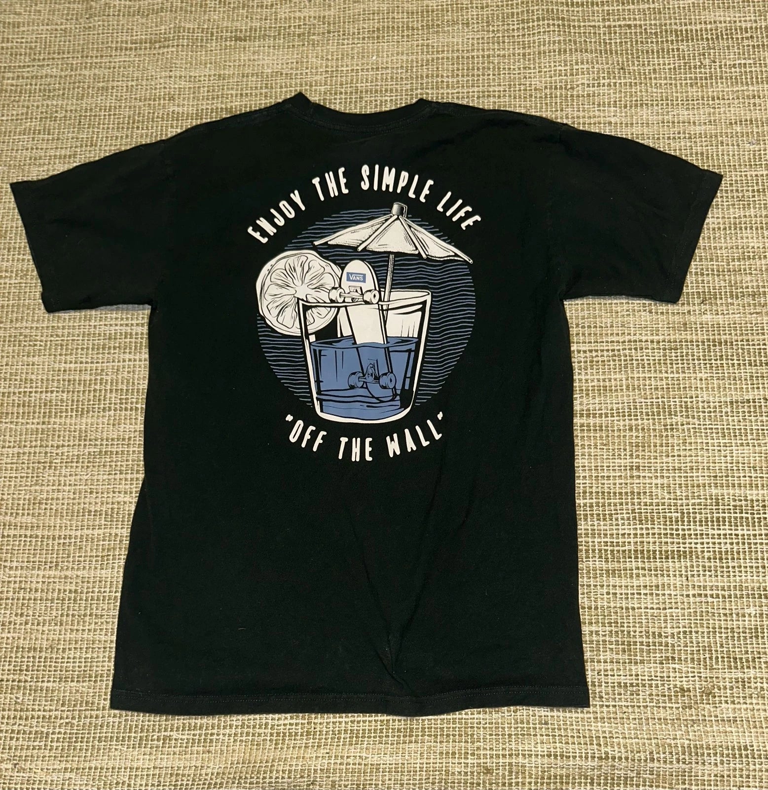 VANS Enjoy The Simple Life Men's Black T-Shirt Size Medium