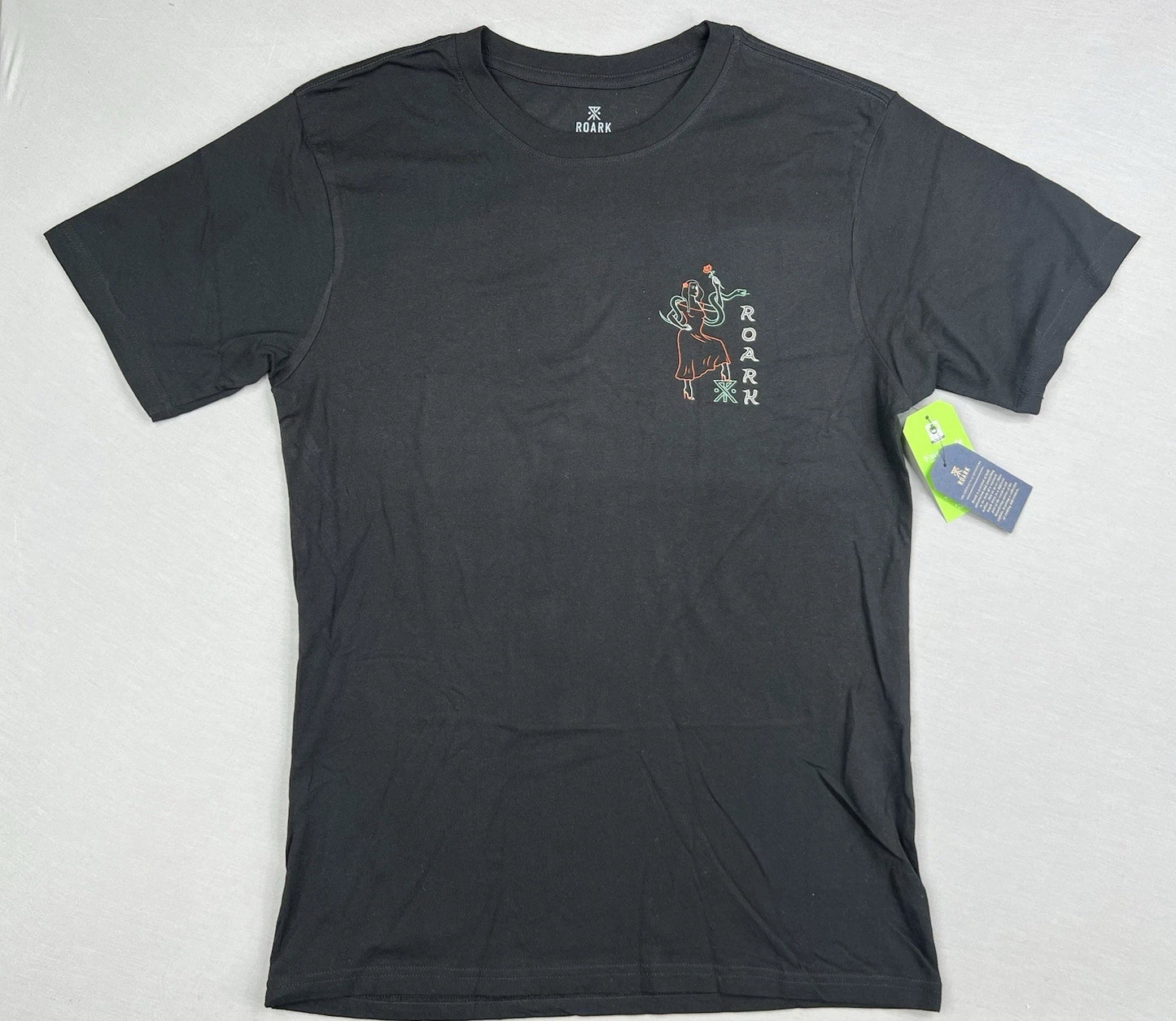 Roark Mens Amor Es Ciego Organic Cotton Premium T Shirt Black Sz M