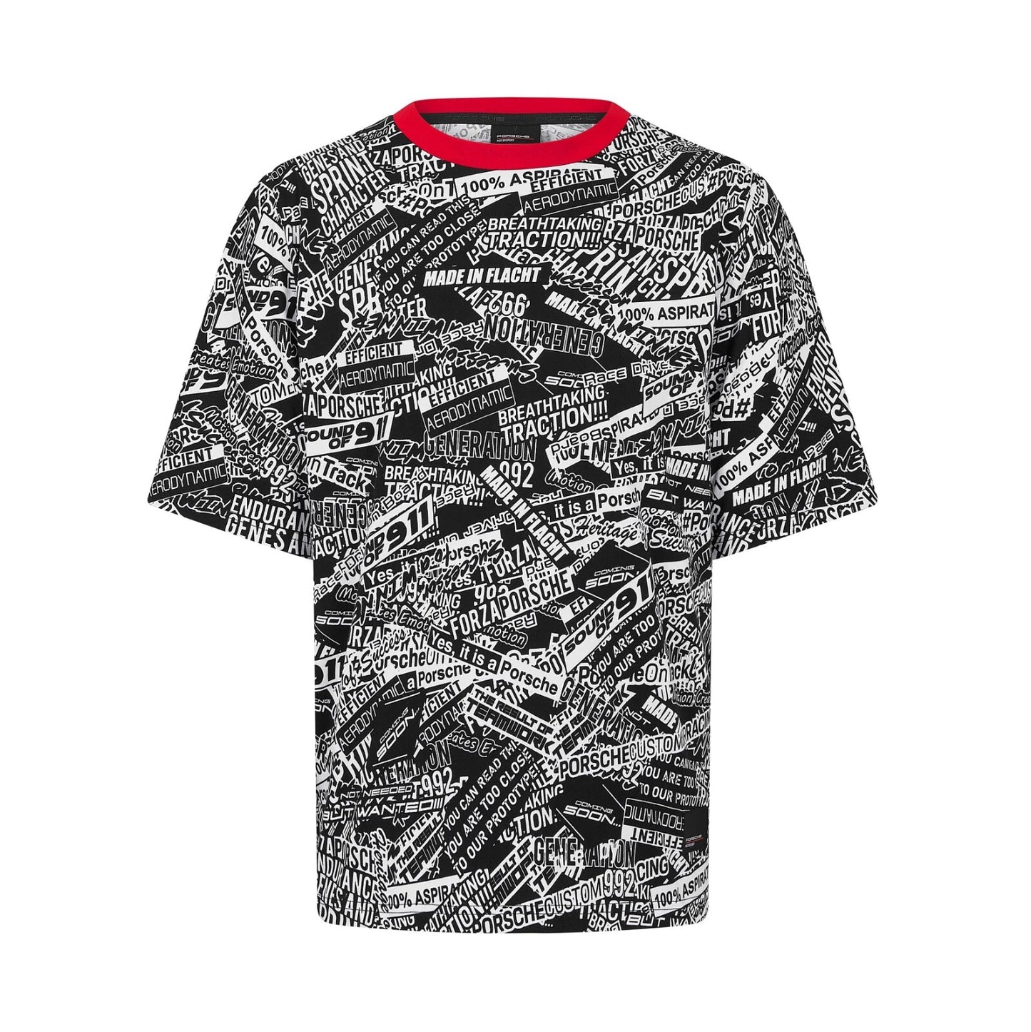 Porsche Penske Motorsport Official All Over Print Oversized T-Shirt Black