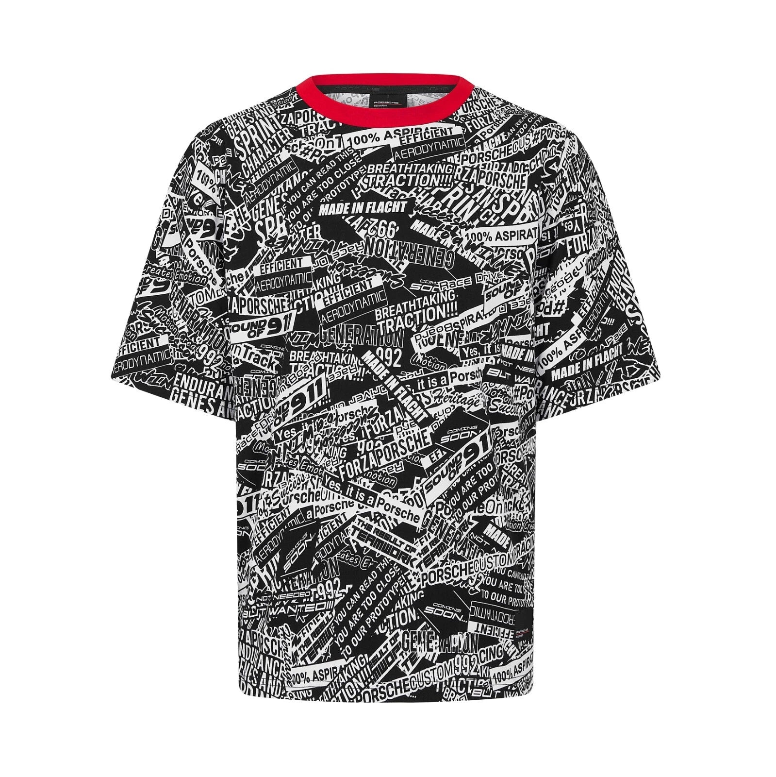 Porsche Penske Motorsport Official All Over Print Oversized T-Shirt Black