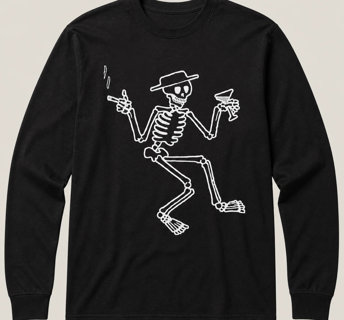 LONG SLEEVE T shirt Tee SOCIAL DISTORTION smoking skeleton Thrash Punk rock