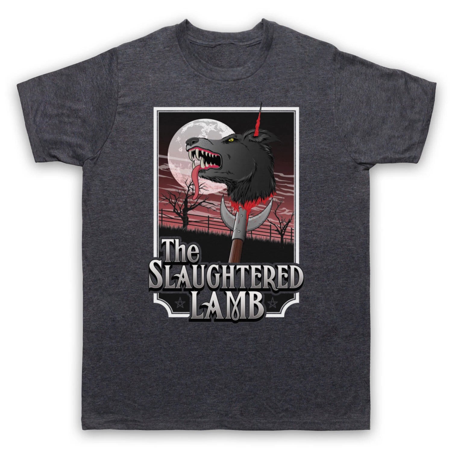 AMERICAN WEREWOLF IN LONDON THE SLAUGHTERED LAMB PUB MENS & WOMENS T-SHIRT