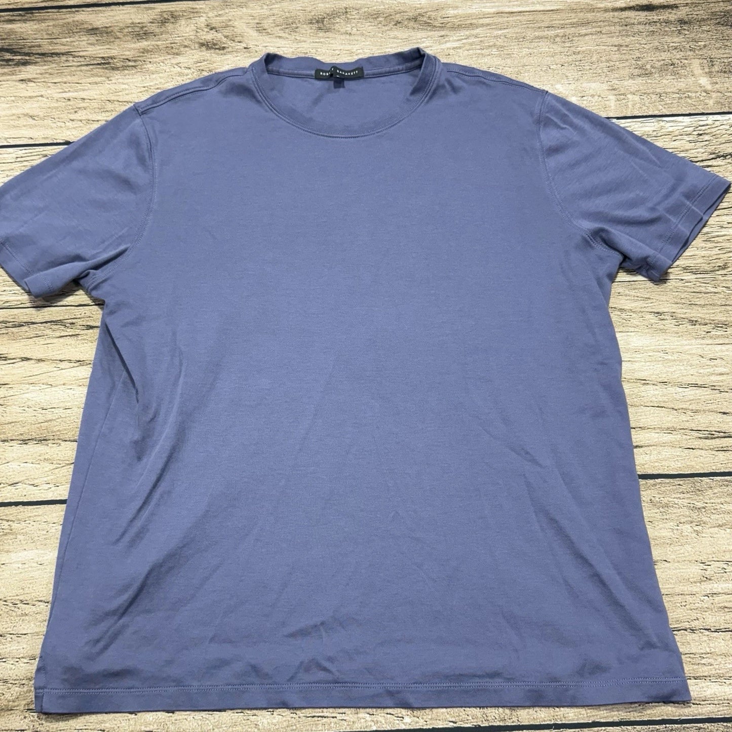 Robert Barakett T Shirt Mens XL Blue Pima Cotton Minimalist Tee Crew Neck