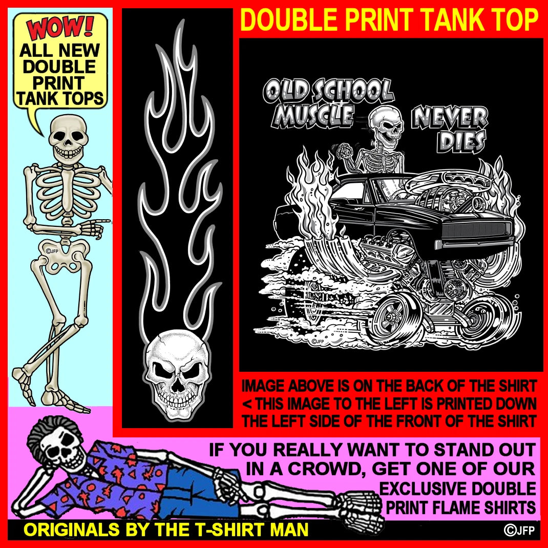 1968-70 Outlaw Skeleton Blown Gasser Race Muscle Car Fantasy Hot Rod Tank Top