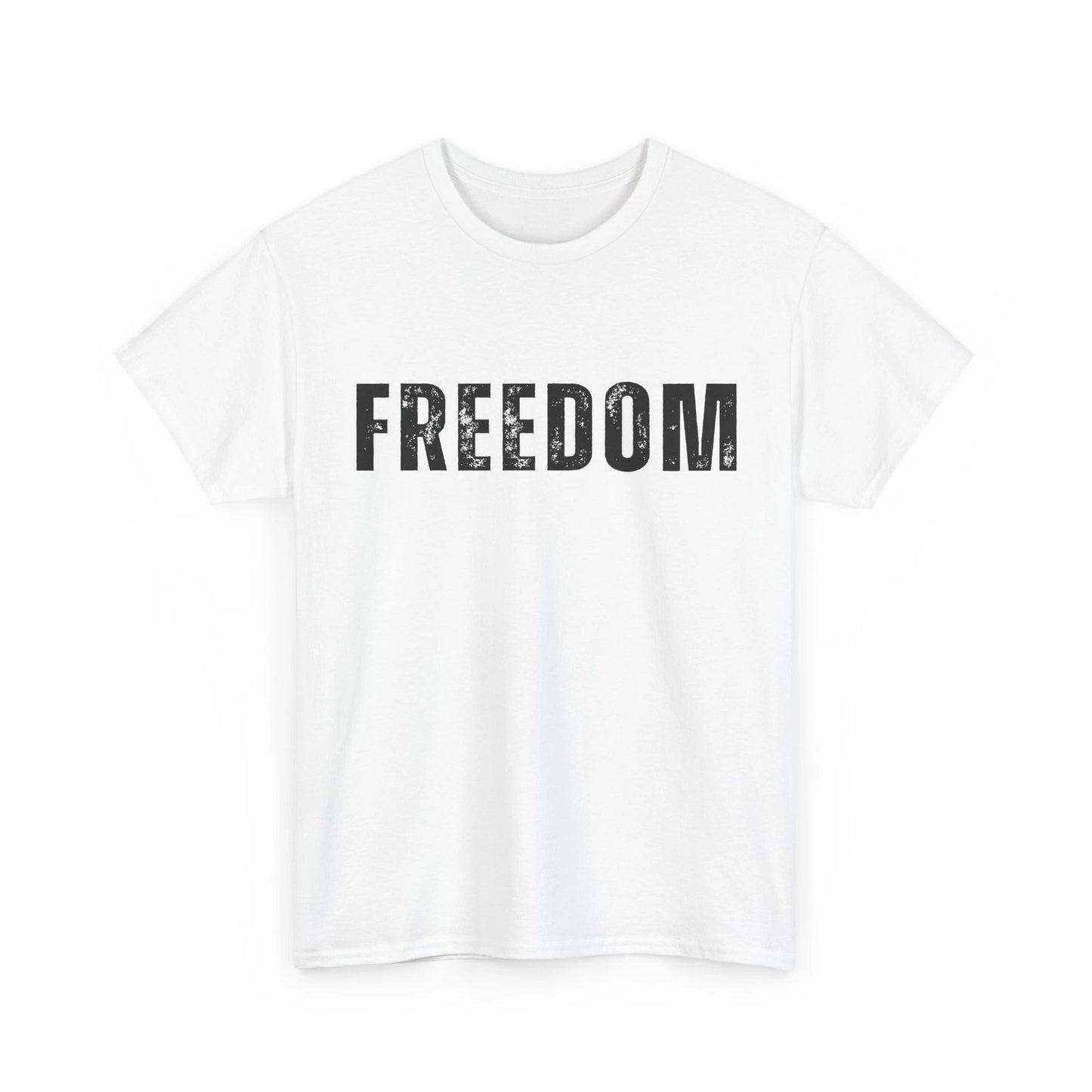 Freedom Black Text Minimalist Design, Bold Typography Graphic T-Shirt