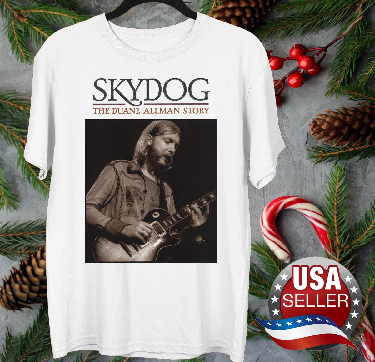 Duane Allman of The Allman Brothers concert T-shirt White Unisex 2F434