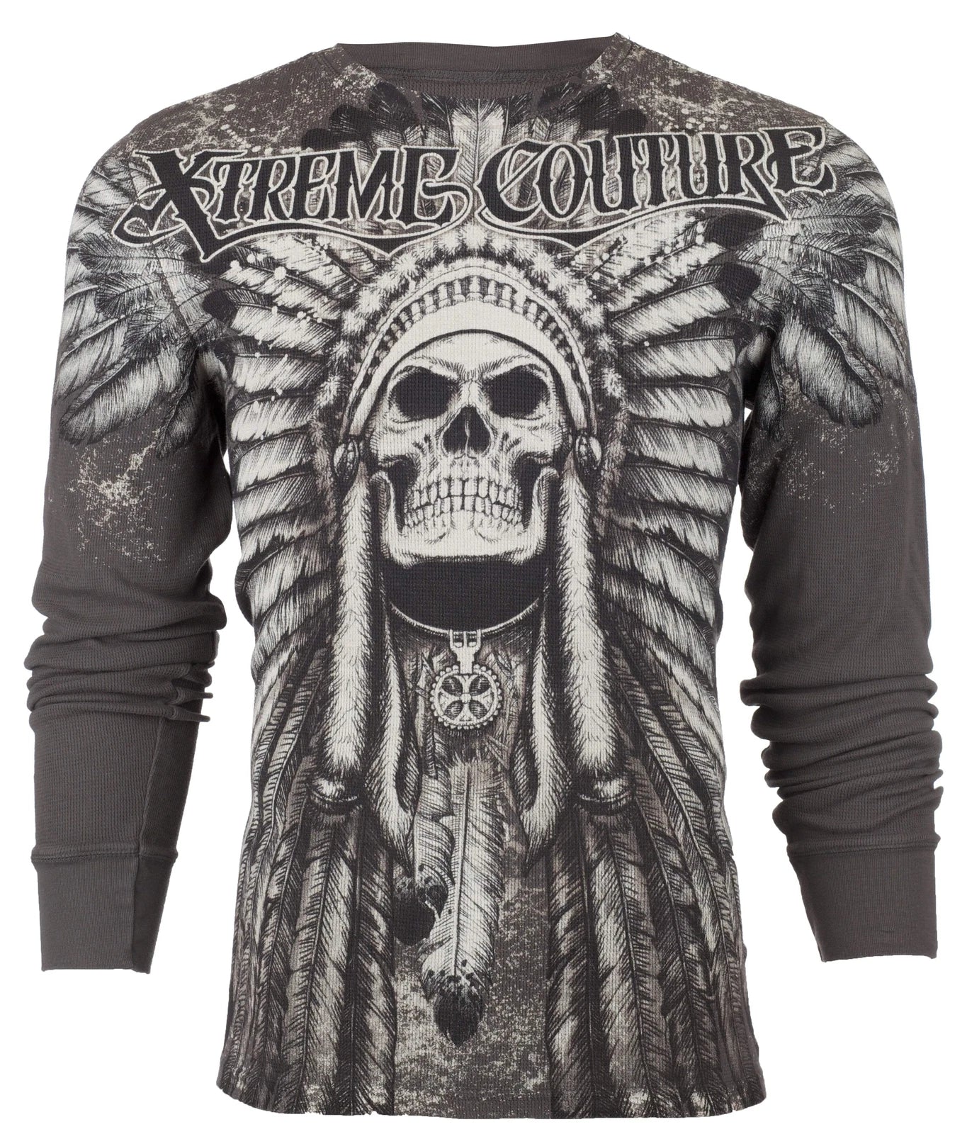 Xtreme Couture by Affliction Men's Thermal Shirt Pala Skull