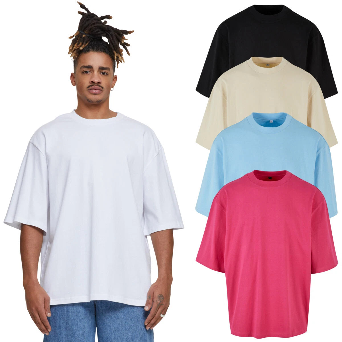 Build Your Brand Oversized Sleeve Tee Printable Men's T-Shirt Cotton New