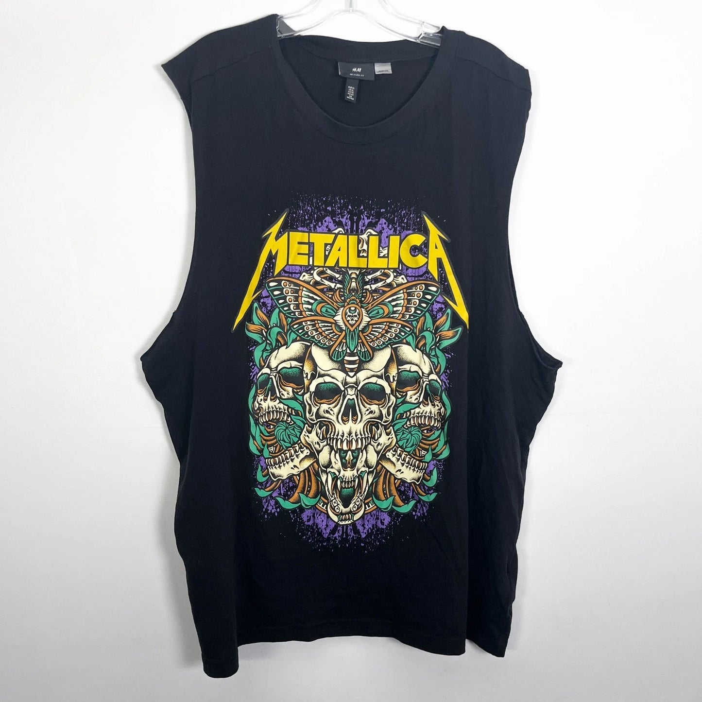 Metallica Worldwired Tour Black Sleeveless Size XL Printed Vest Top H&M