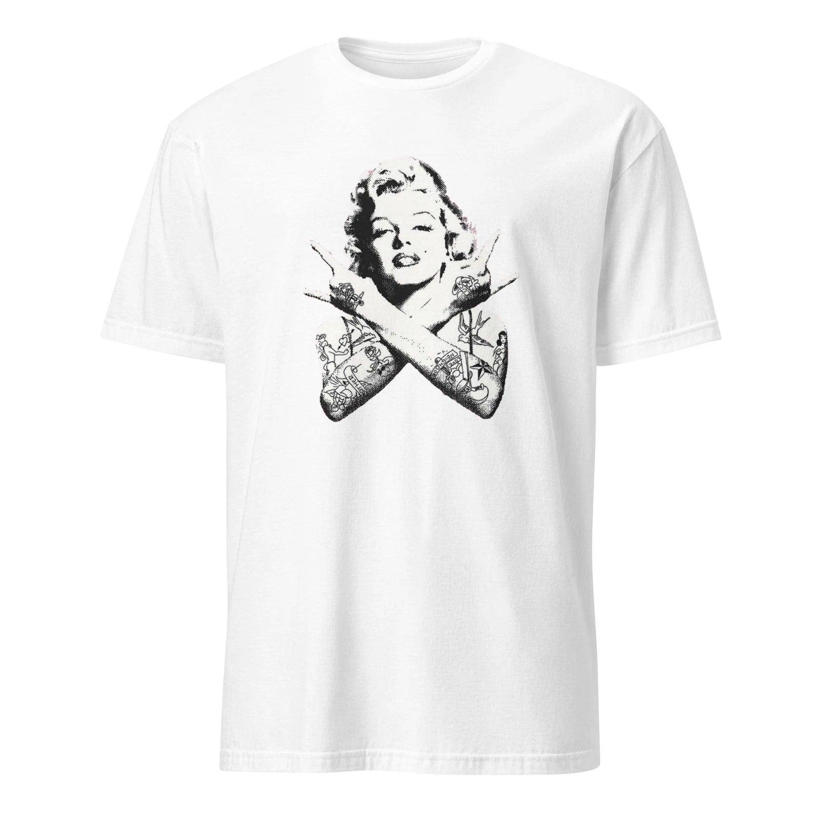 MARILYN MONROE OG SHORT-SLEEVE UNISEX WHITE T-SHIRT TEE TATTOOS HOLLYWOOD ICON