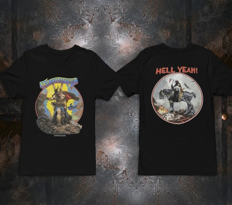 Vintage 80s Molly Hatchet HELL YEAH Frank Frazetta Concert Tour Band Tee