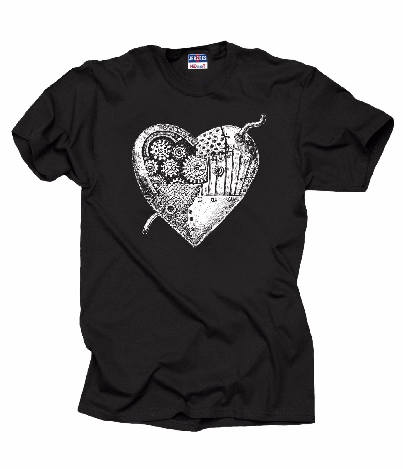 Mechanical Heart T-Shirt Creative Stylish Tee Shirt Robot Heart