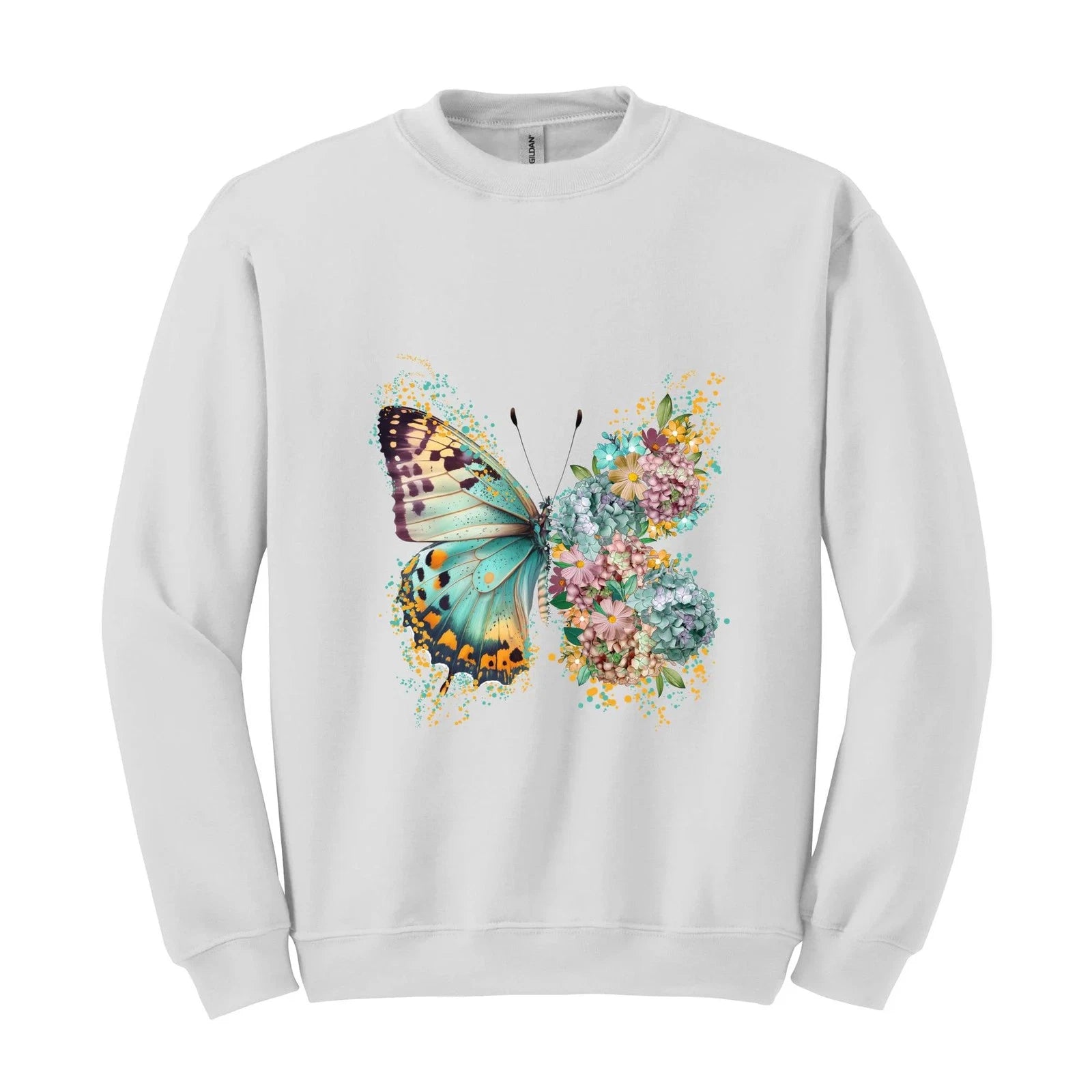 Floral Butterfly Sweatshirt, Hippie Butterfly Sweater, Butterfly Shirt, Butterfl