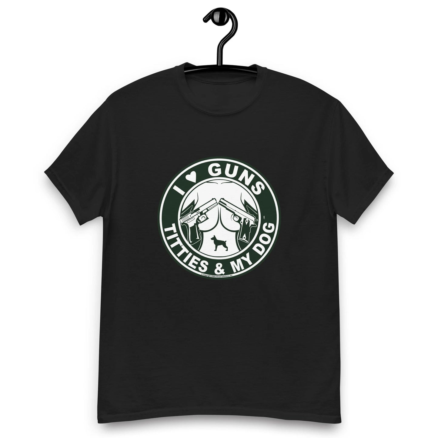 I Love Guns & Titties Dog Shirt - Funny Tee, Cotton Classic