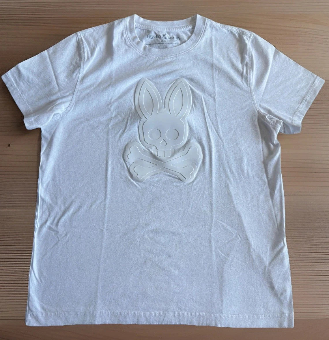 Psycho Bunny  Tee Shirt DamonGraphic White (B6U900Y1PC) Medium Preppy Hip Hop