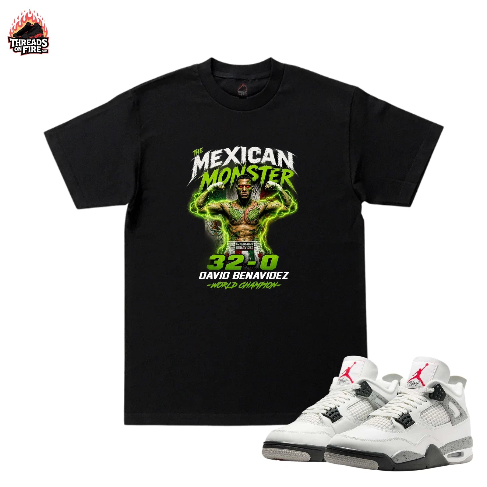 Men's Black T-Shirt Mexican Monster Streetwear Sneaker Matching Tees