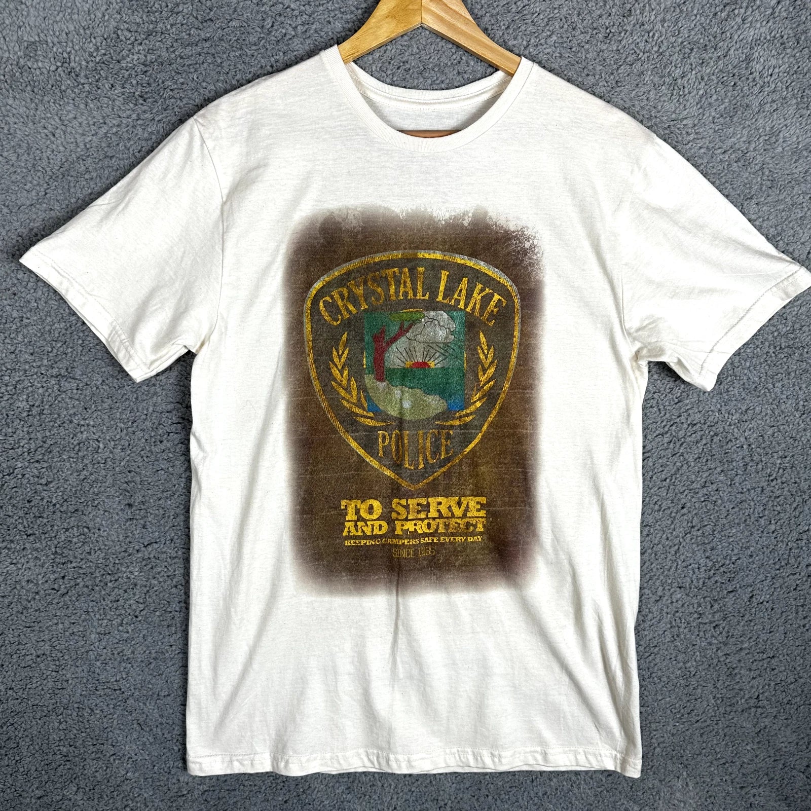 Friday The 13th T-Shirt Men's Medium Camp Crystal Lake Police Horror Movie