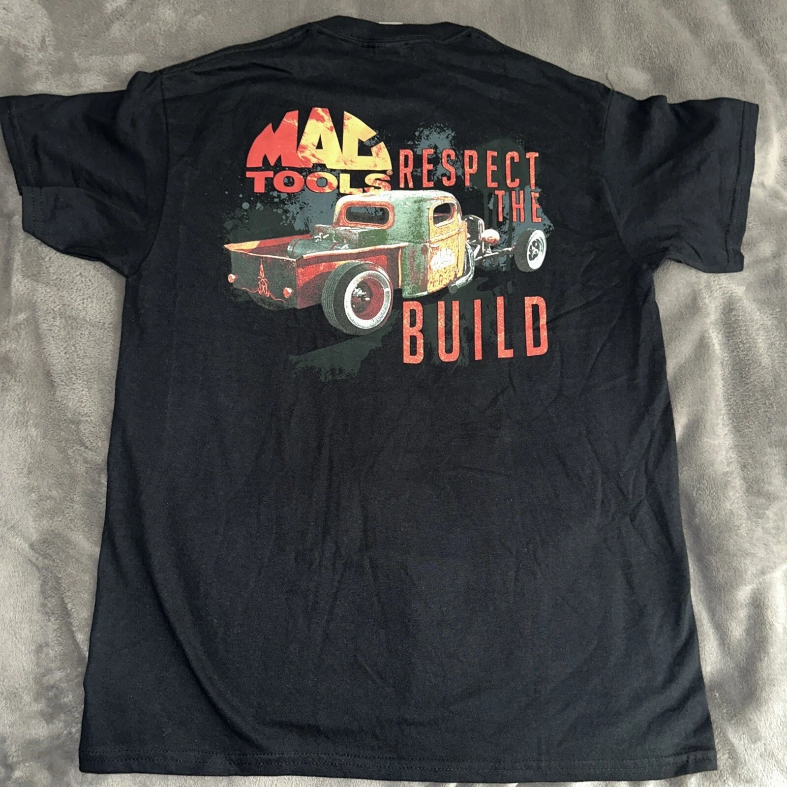 Mac Tools Black T-Shirt Respect The Build Hot Rod Rat Classic Car  Sz M