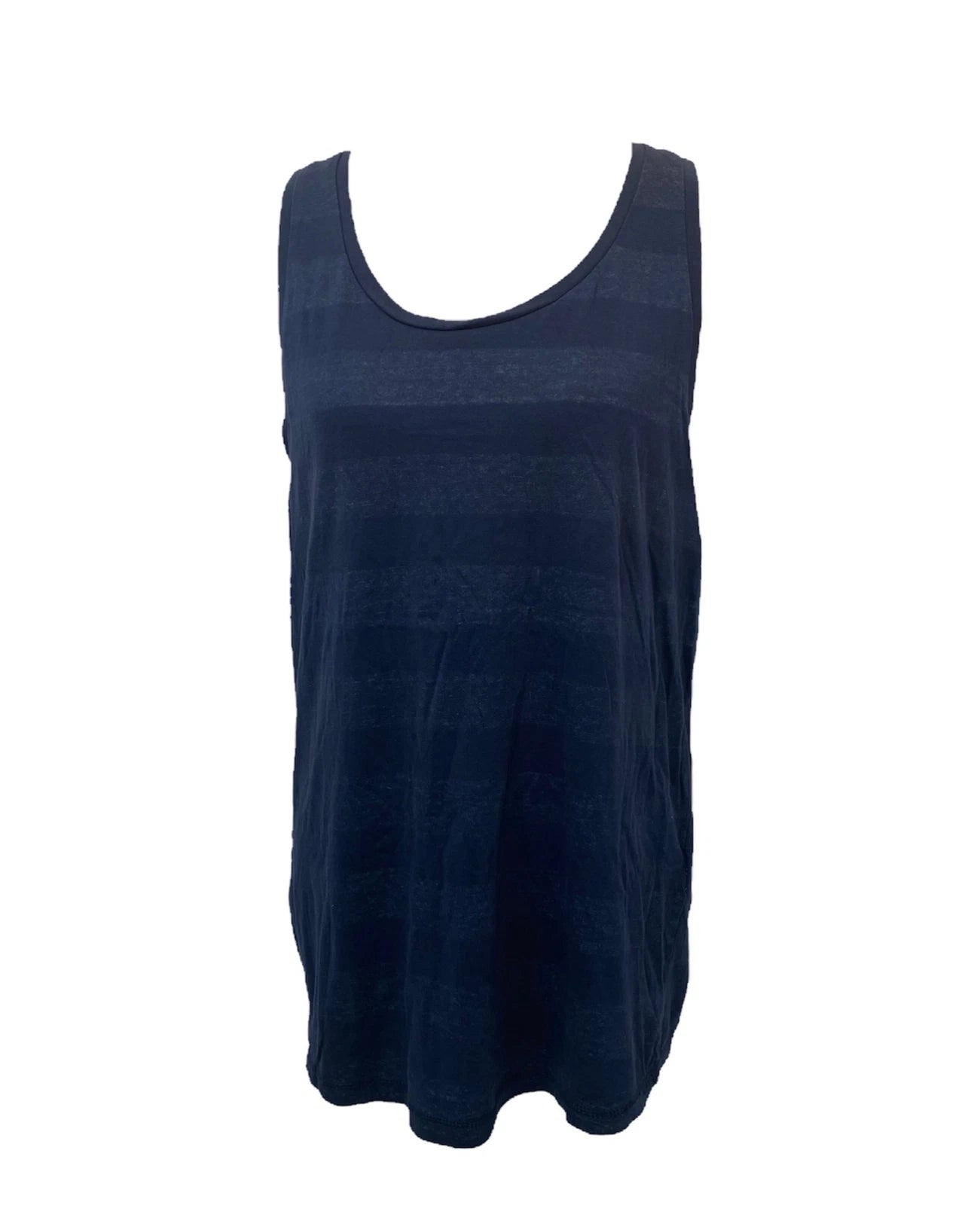 Tom Tailor Tank Top Mens Medium Blue Light and Dark Striped