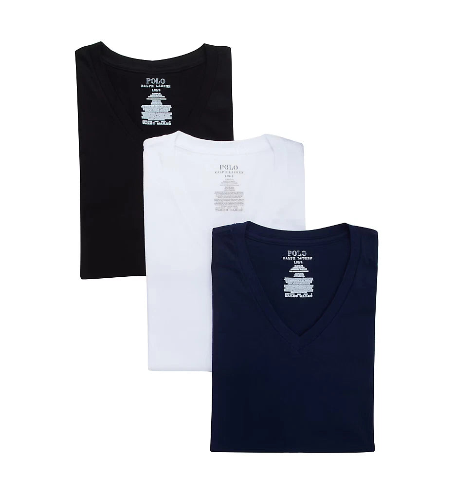 Polo Ralph Lauren Classic Fit 100% Cotton V-Neck T-Shirt - 3 Pack