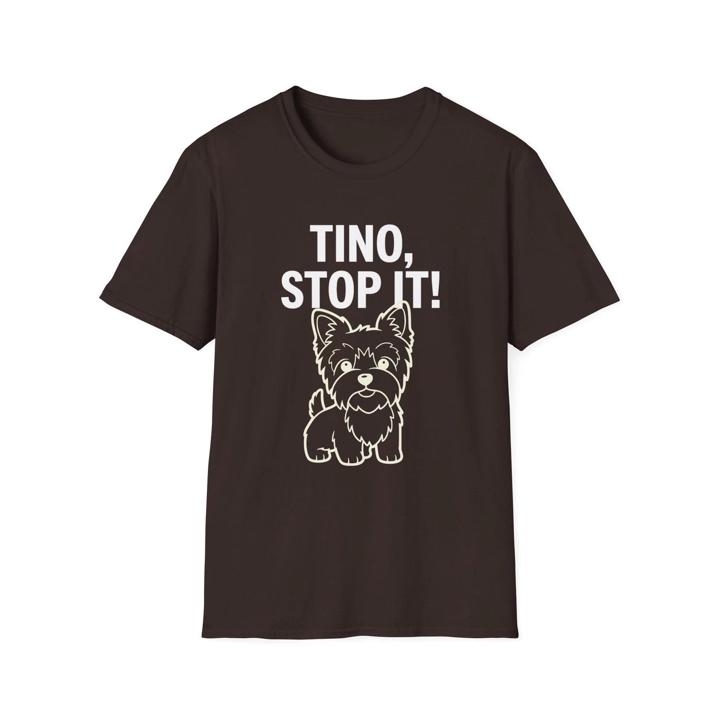 T-Shirt - "Tino, Stop It!" Cute Yorkie Dog Graphic Tee