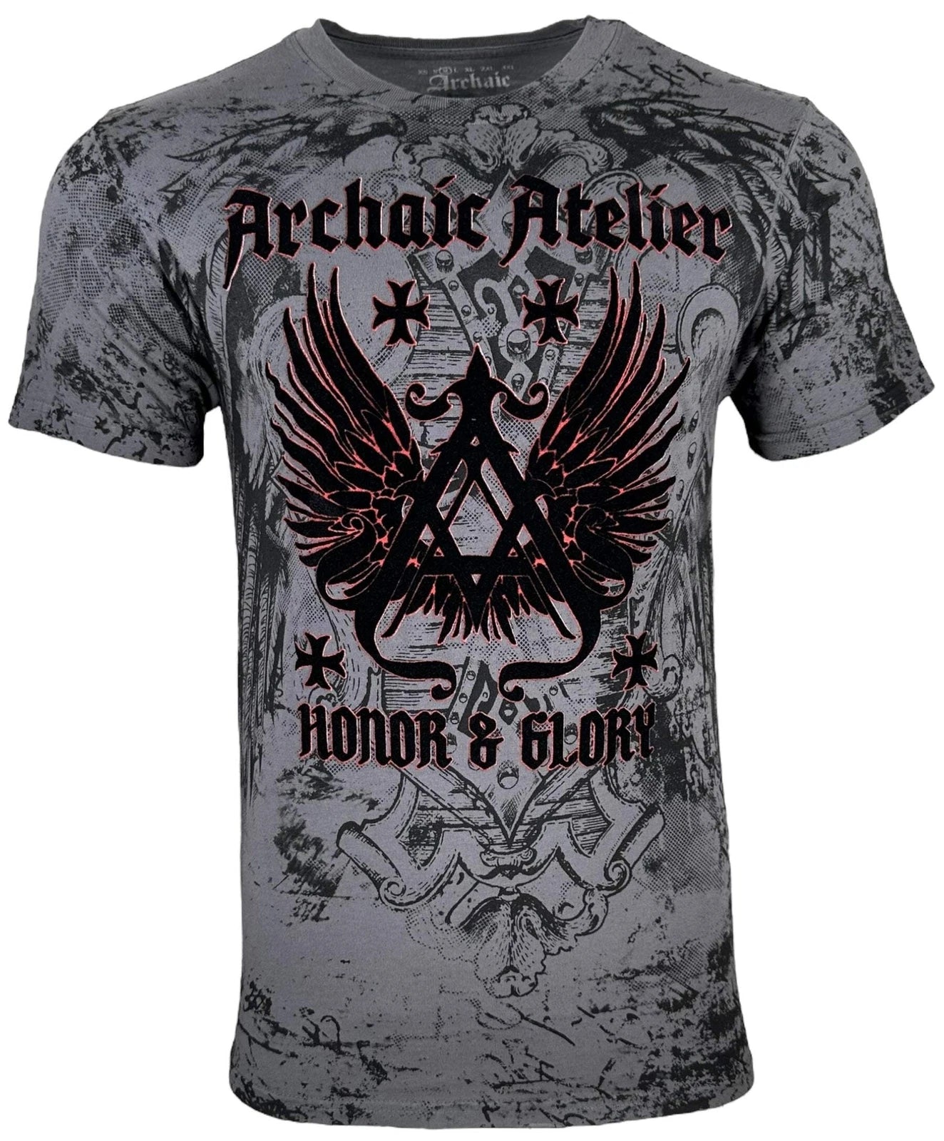 Archaic by Affliction Men's T-Shirt Achilles Biker Tattoo