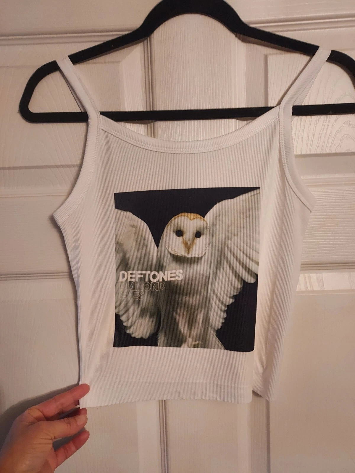Deftones Hand Cropped Tank top Ribbed diamond eyes deftones tank  deftones shirt