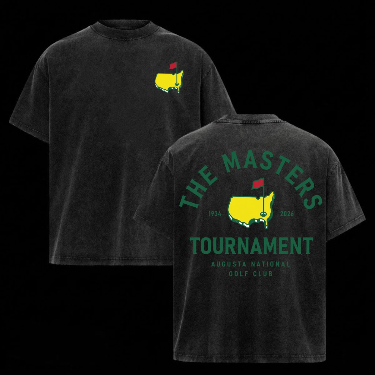 The Masters Tournament 1934–2026 Shirt Heavy Cotton Wash Oversized Golf Men Tee