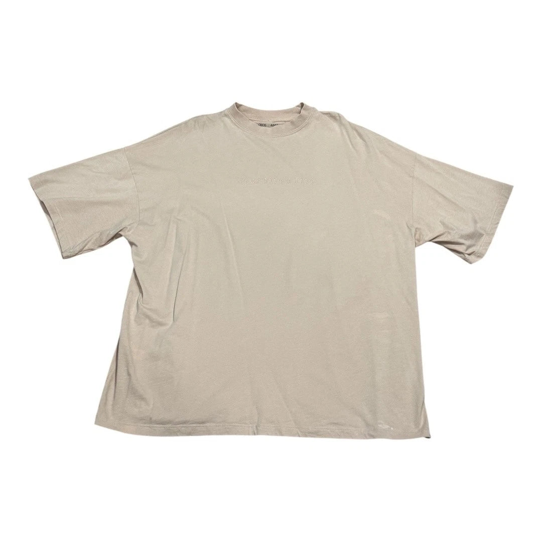 ASOS 4505 Shirt Mens Small Beige Four Five o Five Embroidered Oversized Tee
