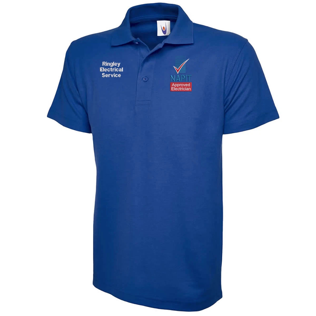 NAPIT Embroidered Personalised Polo Shirt With Electrical Company Name/Text
